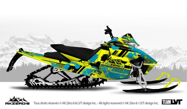 Kit graphique pour motoneige Ski-Doo - Design de couleur jaune et bleu