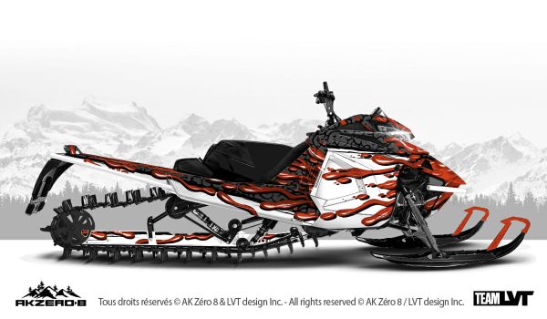 Kit graphique pour motoneige Arctic-Cat - Design de couleur rouge