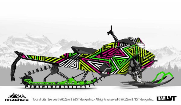 Kit graphique pour motoneige Ski-Doo - Design de couleur fluo