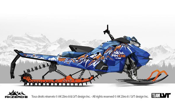 Kit graphique pour motoneige Ski-Doo - Design de couleur orange et bleu