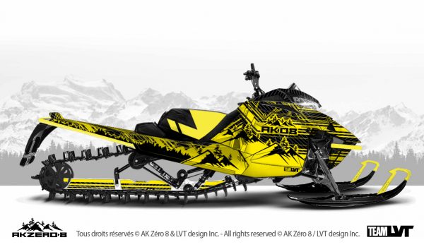 Kit graphique pour motoneige Arctic-Cat - Design de couleur jaune